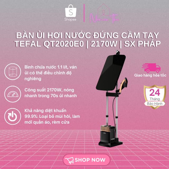 Bàn Là Ủi Cây Đứng Tefal IXEO POWER QT2020E0 | Công suất 2170W | Sản Xuất tại Pháp - Bảo Hành 24 Tháng - Ảnh 3