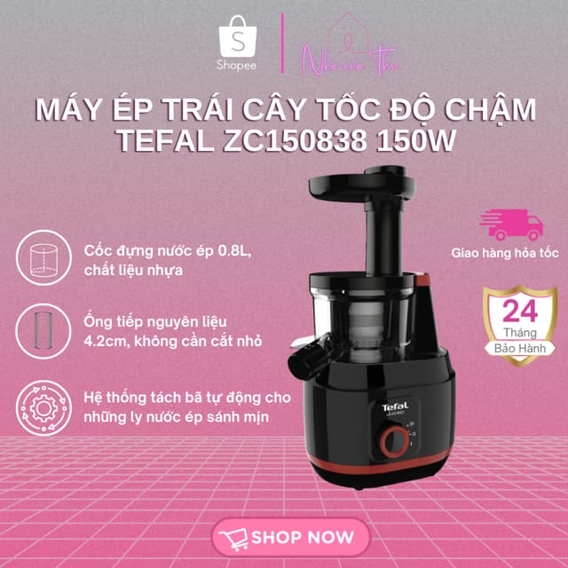 Máy ép trái cây tốc độ chậm Tefal ZC150838 | 150W | Ống tiếp nguyên liệu 4.2 cm - Bảo hành 2 năm - Ảnh 11