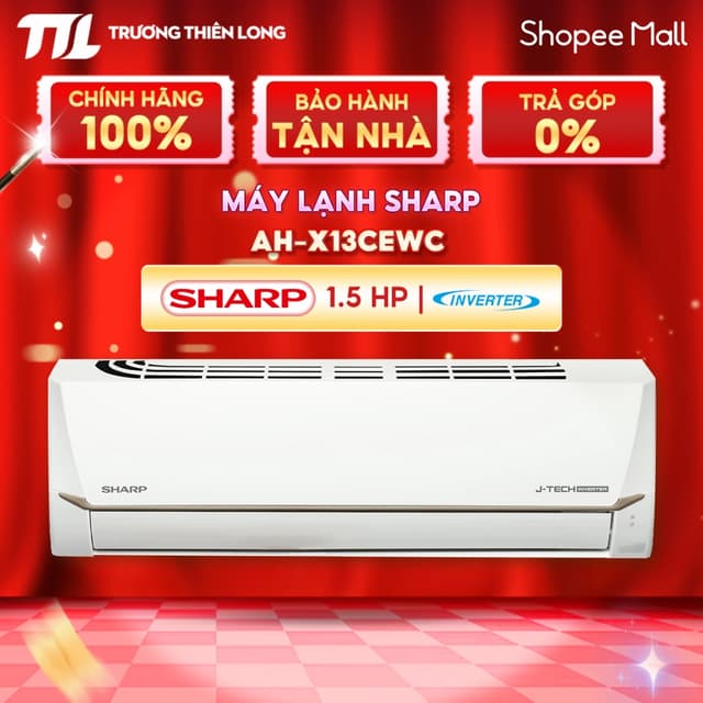 AH-X13CEWC - Máy Lạnh Sharp Inverter 1.5 HP AH-X13CEWC - Điều Hòa Phù Hợp Từ 15 - 20m² [FREESHIP HCM] - Ảnh 8