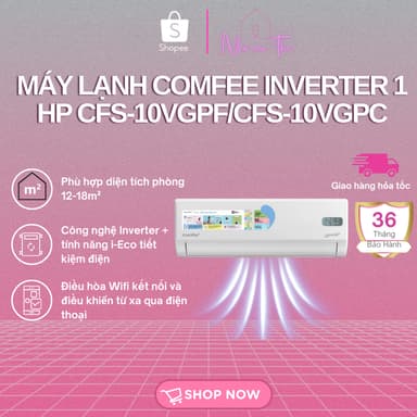 So sánh giá (Miễn phí giao HCM) Máy lạnh Comfee Inverter 1 HP CFS-10VGPF/CFS-10VGPC - Bảo Hành 36 Tháng rẻ nhất?