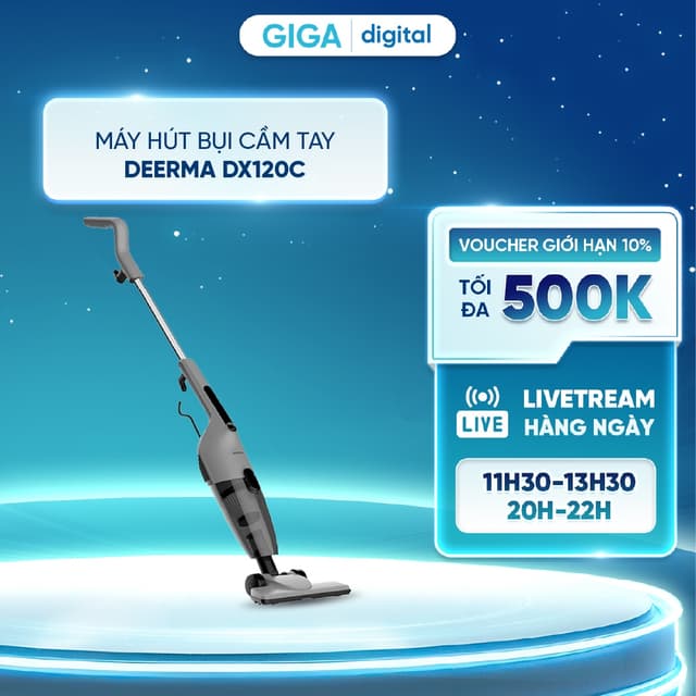 Máy hút bụi cầm tay Deerma DX120C - Màu Đen - Lực hút 16000pa - Phiên Bản 2025 - Bảo hành 12 tháng - Ảnh 6