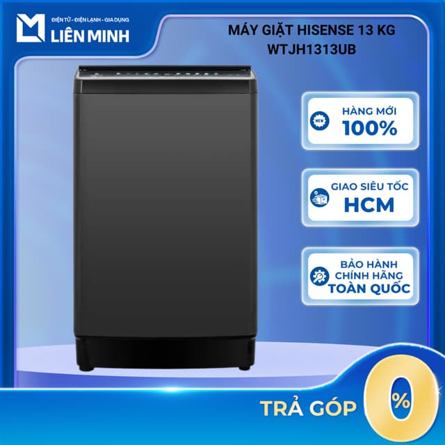 WTJH1313UB - Máy Giặt Hisense 13 Kg - 10 Chương Trình Giặt - Bảo Hành Chính Hãng - Ảnh 1