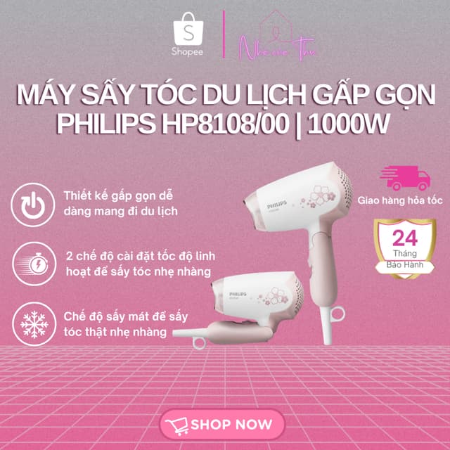 Máy sấy tóc Philips HP8108 BHC010 BHC015 BHD300 BHD321 BHD350 BHD500 BHD510 - Hàng chính hãng - Ảnh 6