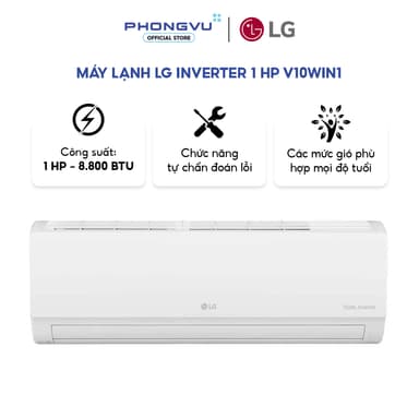 So sánh giá [Shopee Lắp Đặt 0Đ HN HCM] Máy lạnh LG Inverter 1 HP V10WIN1 - Làm lạnh nhanh, Tiết kiệm điện Bảo hành, Phòng dưới 15 m² rẻ nhất?