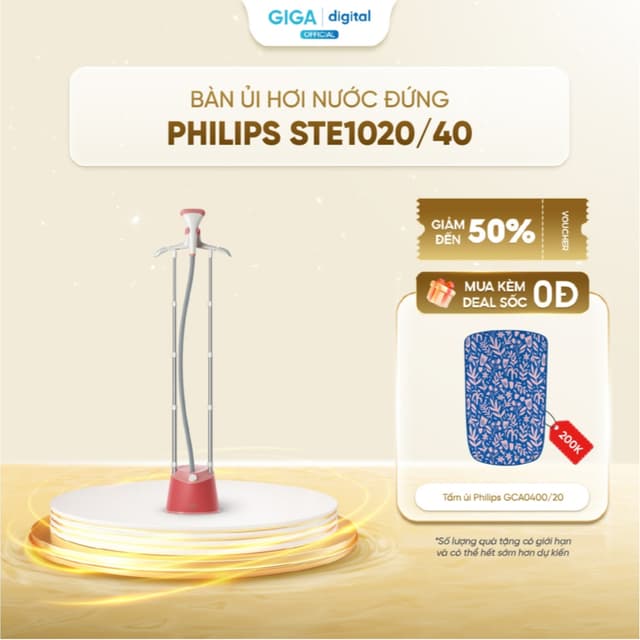Bàn ủi hơi nước đứng Philips STE1020/40 1800W - Hơi phun 36g/phút - Mặt ủi lớn hơn 40% - Ảnh 3
