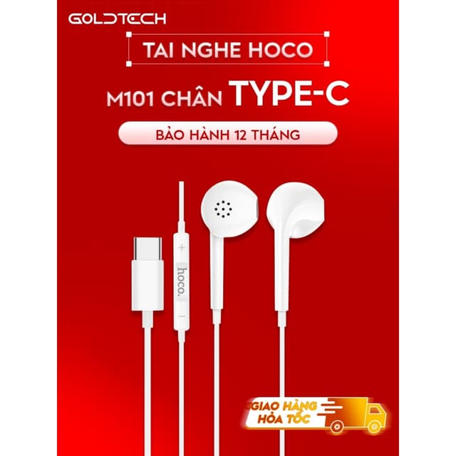 Tai nghe nhét tai có dây TypeC M101 chân cắm Type-C,có mic đàm thoại dành cho Samsung, Xiaomi, Oppo, android... - Ảnh 12