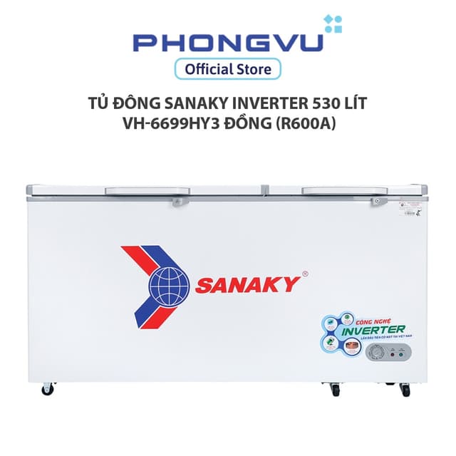 TỦ ĐÔNG SANAKY INVERTER 530 LÍT VH-6699HY3 ĐỒNG (R600A) - Bảo hành 12 tháng - Ảnh 1