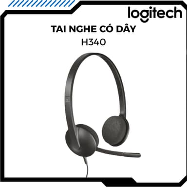 So sánh giá [BH12T] Tai nghe chụp tai Logitech H340 có dây + mic giảm ồn kết nối USB Type A chính hãng - văn phòng, học online, game rẻ nhất?