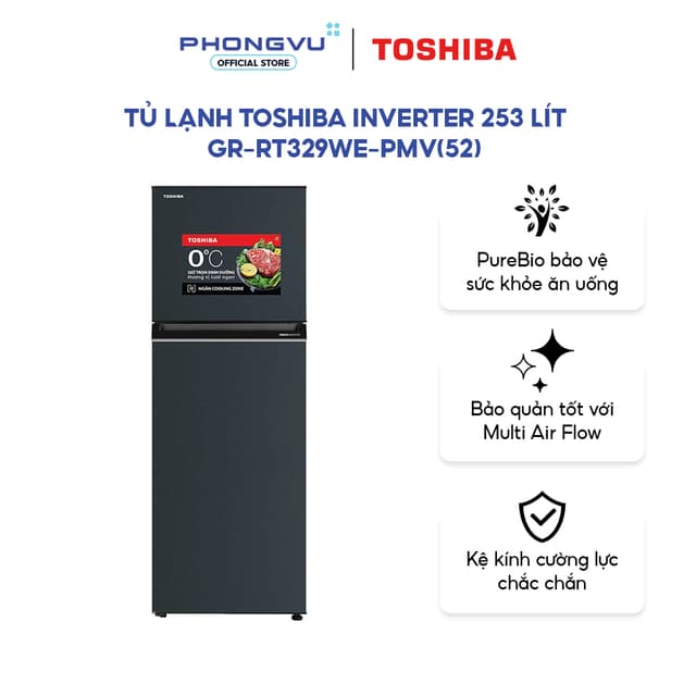 Tủ Lạnh Toshiba Inverter 253 Lít GR-RT329WE-PMV(52) - Công Nghệ Origin Inverter  - Bảo Hành 24 Tháng - Ảnh 7