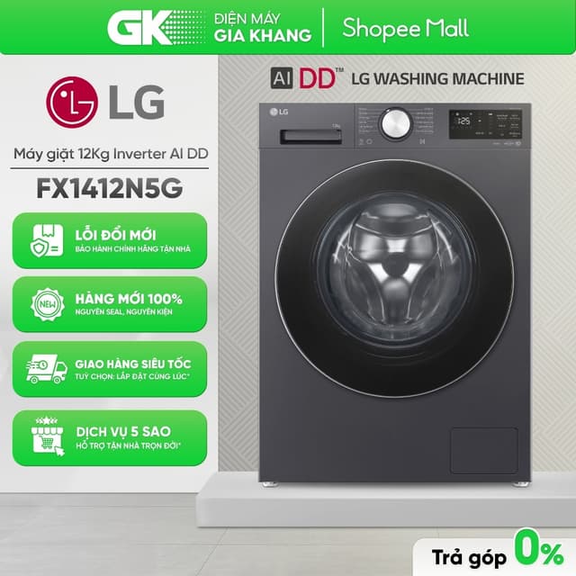 [Shopee – Lắp đặt 0Đ HN HCM] Máy Giặt LG AI DD Inverter 12 Kg FX1412N5G - Ảnh 7
