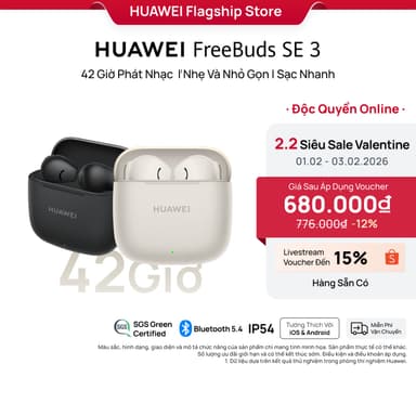 So sánh giá Tai Nghe Bluetooth HUAWEI FreeBuds SE 3 | 42 Giờ Phát Nhạc | Nhẹ Và Nhỏ Gọn | Sạc Nhanh rẻ nhất?