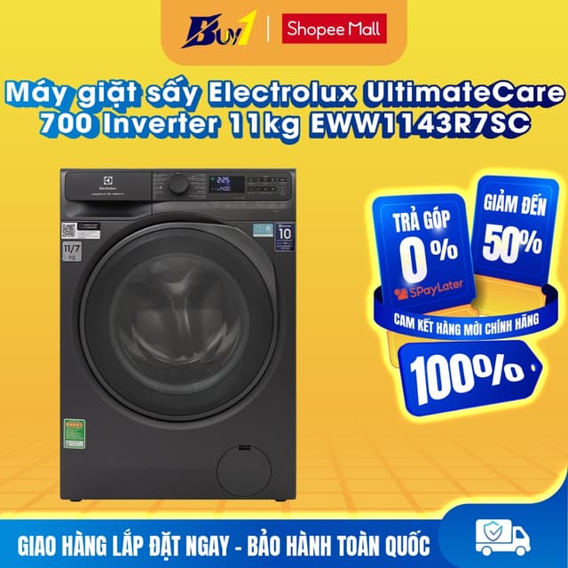 EWW1143R7SC - Máy giặt sấy Electrolux UltimateCare 700 Inverter 11/7 kg EWW1143R7SC - Hàng chính hãng - Ảnh 7