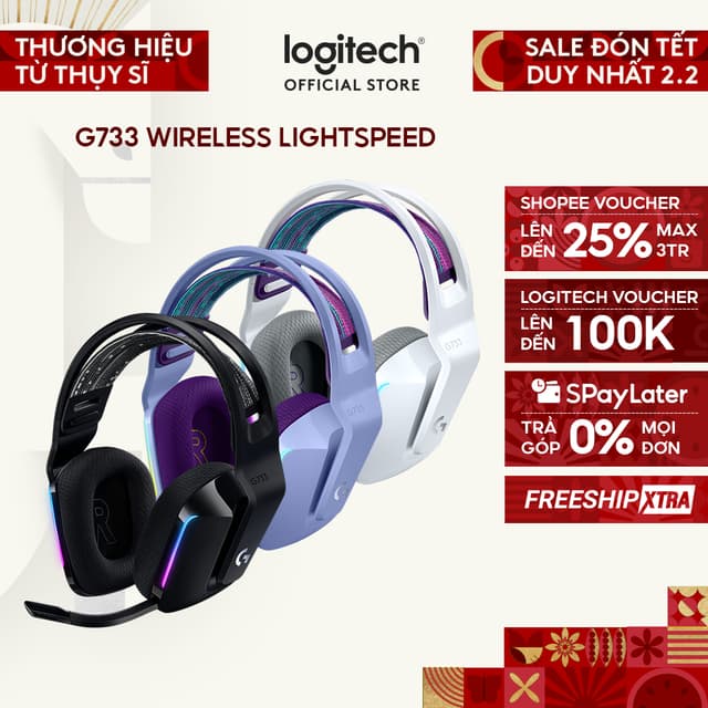 Tai nghe gaming không dây Logitech G733 - RGB, màn loa Pro-G, Mic Blue Voice - Ảnh 7