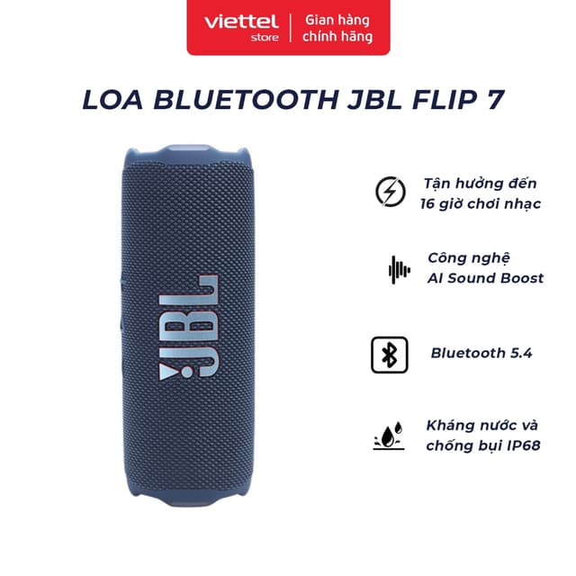 Loa Bluetooth JBL Flip 7 Chính hãng | Thiết Kế Nhỏ Gọn | Âm thanh JBL Pro Sound | Kết nối Bluetooth 5.4 - Ảnh 2