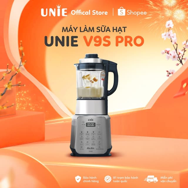 Máy làm sữa hạt Unie V9S PRO, xay nấu đa năng, dung tích 1.75L, động cơ thế hệ mới, xay siêu mịn, bảo hành 24T - Ảnh 3