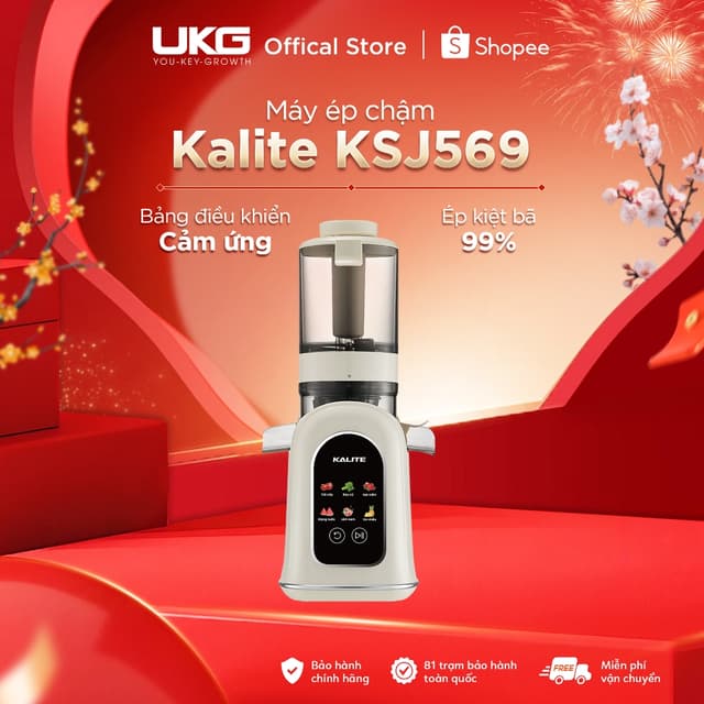 Máy Ép Chậm KALITE KSJ569 Ép Kiệt Bã 99% Làm Được Kem Bảng Điều Khiển Thông Minh 150W - Ảnh 10