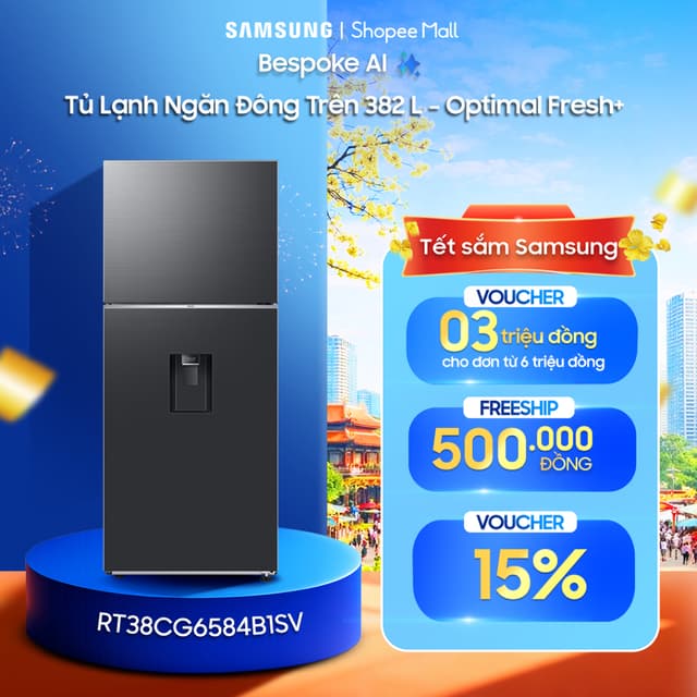Tủ Lạnh Samsung Inverter 382 Lít RT38CG6584B1SV - Ảnh 1