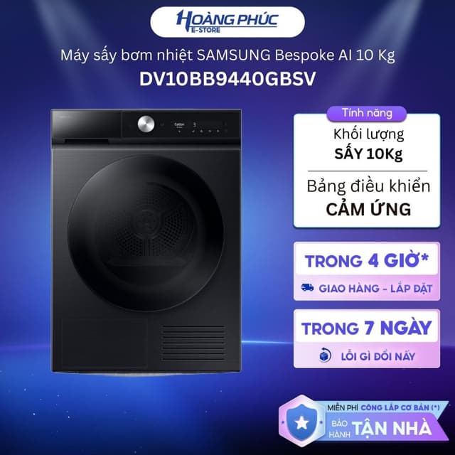 DV10BB9440GBSV | Máy Sấy Bơm Nhiệt SAMSUNG Bespoke AI Cảm Biến AI Dry, 10 kg {Ship HCM 0Đ} - Ảnh 7
