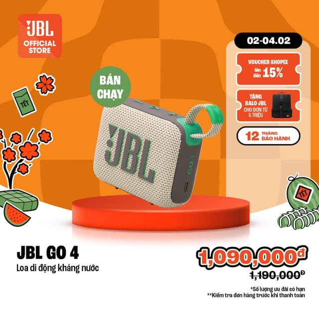 Loa Di Động Bluetooth JBL Go 4 Chơi Nhạc tới 7 Giờ Bluetooth 5.3 Chống Nước IP67 Kết Nối Đa Loa - Ảnh 9