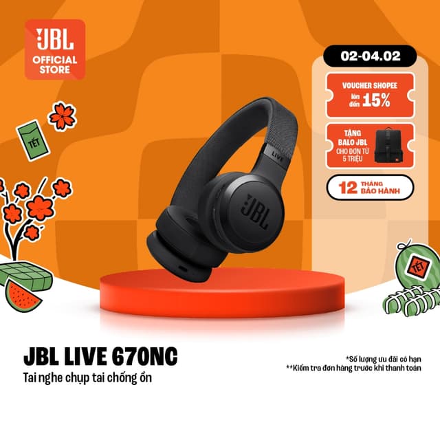 Tai Nghe chụp tai Bluetooth Chống Ồn JBL Live 670NC - Hàng Chính Hãng - Ảnh 6
