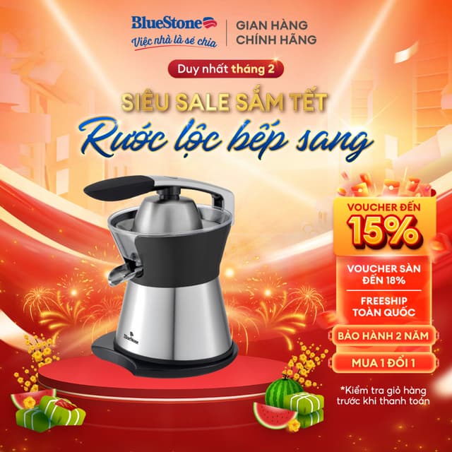 Máy Vắt Cam BlueStone CJB-1173 | 85W – Đảo Chiều Tự Động | Ép Kiệt Từng Giọt – Không Văng Nước – Chính Hãng BH 2 Năm - Ảnh 8