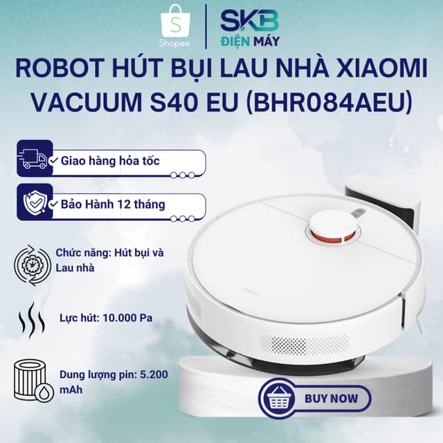 Robot hút bụi lau nhà Xiaomi Vacuum S40 EU (BHR084AEU) - Bảo Hành Chính Hãng 12 Tháng - Ảnh 8