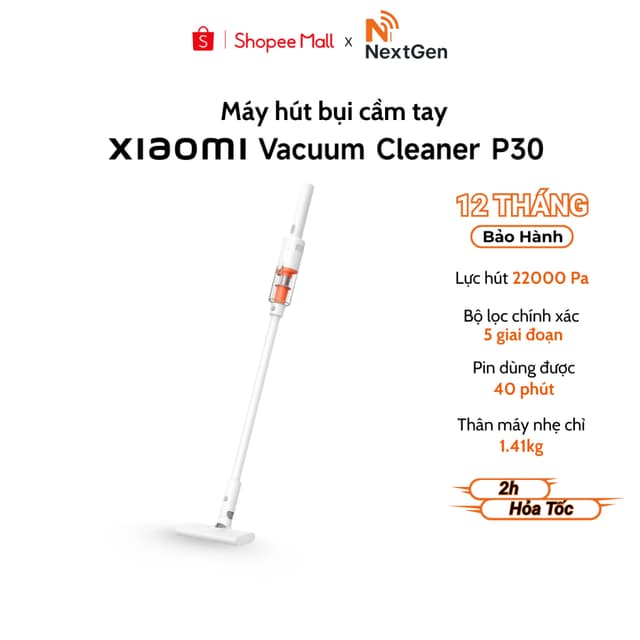Máy hút bụi cầm tay Xiaomi Vacuum Cleaner P30 EU - Hút Sạch Bụi Bẩn 22000 Pa - Bảo Hành 12 Tháng - Ảnh 6