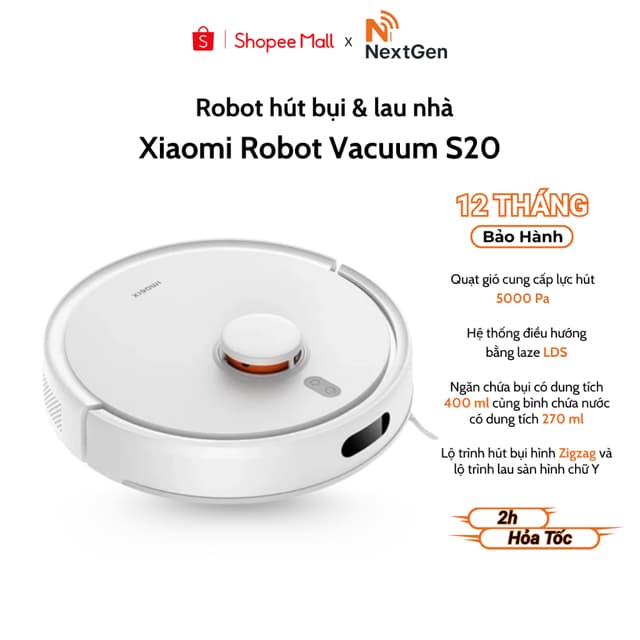 Máy Hút Bụi Lau Nhà Xiaomi Robot Vacuum S20 - Bản Quốc Tế Bảo Hành 12 Tháng - Ảnh 8