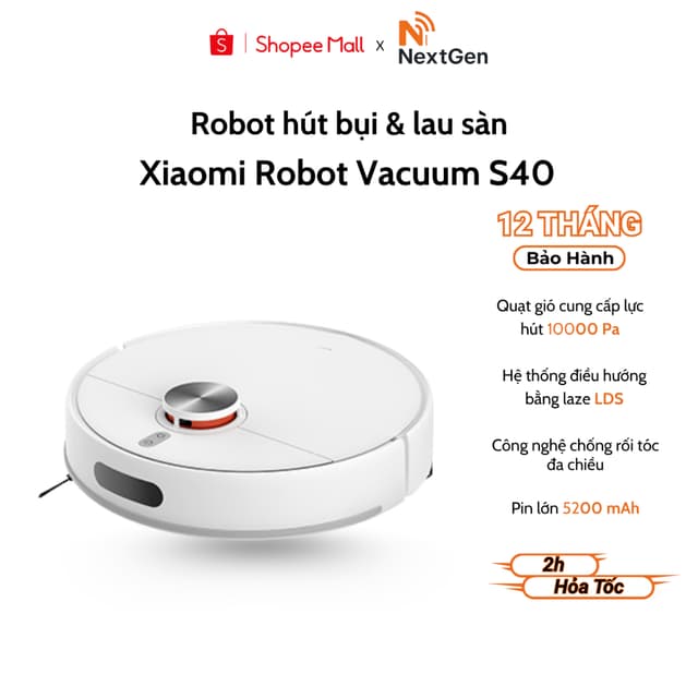 Robot hút và bụi lau nhà Xiaomi Robot Vacuum S40 Bản Quốc Tế - Bảo Hành 12 Tháng Chính Hãng - Ảnh 7