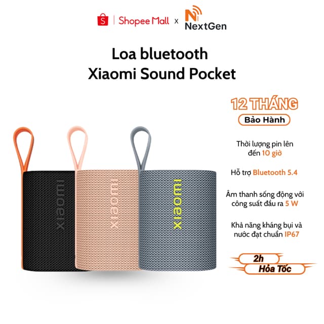 Loa Bluetooth Mini Bỏ Túi Xiaomi Sound Pocket - Chống nước - Đàm Thoại - Chính Hãng BH 12 Tháng - Ảnh 12