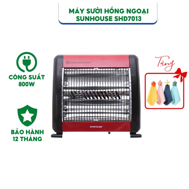 Máy Sưởi Điện Hồng Ngoại Cao Cấp SUNHOUSE SHD7013 - Công suất tối đa 800W -Bảo Hành 12 Tháng - Ảnh 11