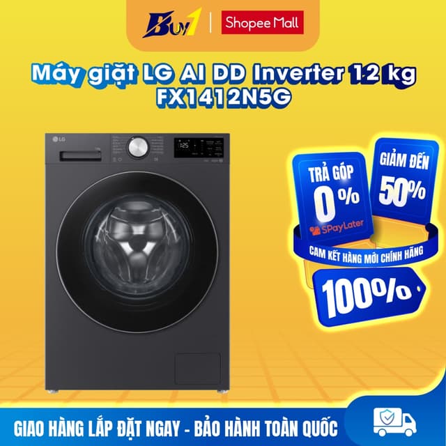 FX1412N5G - Máy giặt LG AI DD Inverter 12 kg FX1412N5G - Hàng chính hãng - Ảnh 5