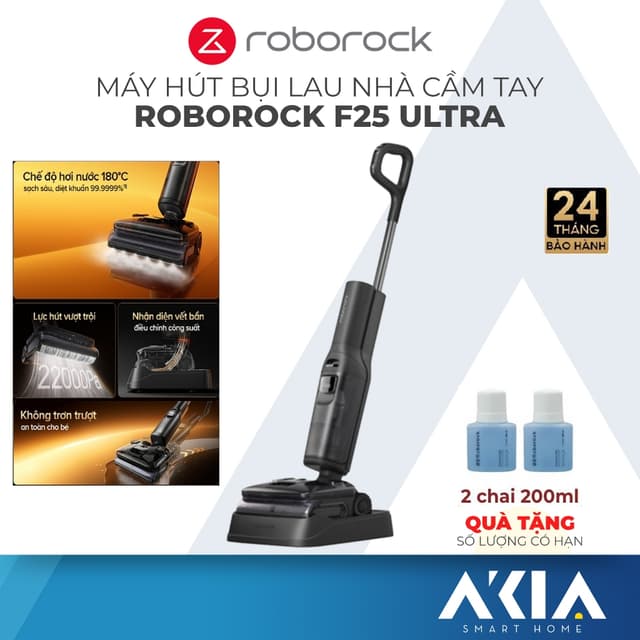 Roborock F25 Ultra máy hút bụi lau nhà hơi nước nóng, Lực hút 22000PA, Bảo hành 24 tháng - Ảnh 4