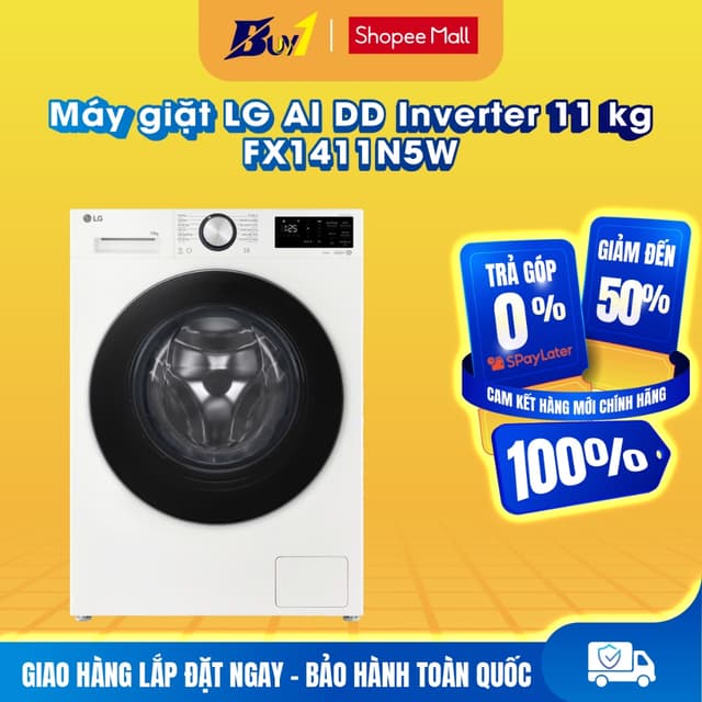 FX1411N5W - Máy giặt LG AI DD Inverter 11 kg FX1411N5W - Hàng chính hãng - Ảnh 4