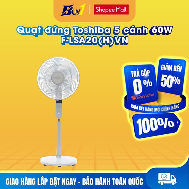 F-LSA20(H)VN - Quạt đứng Toshiba 5 cánh F-LSA20(H)VN 60W - Hàng chính hãng - Ảnh 6
