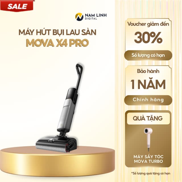 Máy hút bụi lau nhà Mova X4 Pro - Lực hút 20.000Pa, Công nghệ phun SpotHeat™ nước nóng - Ảnh 9