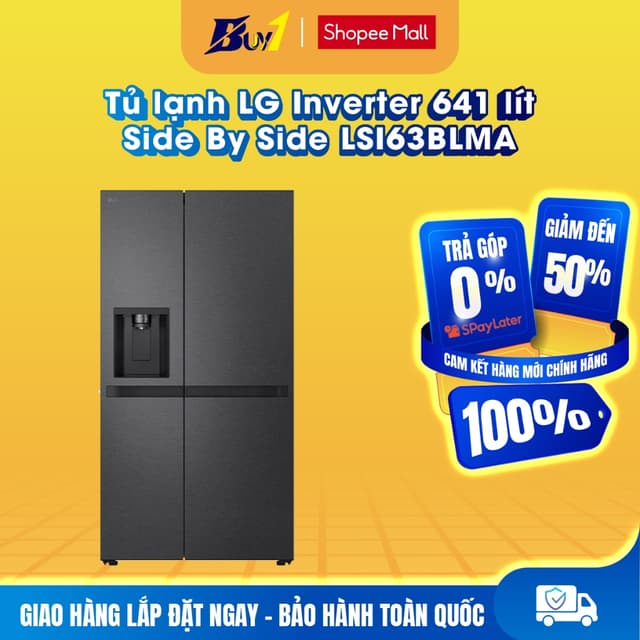 LSI63BLMA - Tủ lạnh LG Inverter 641 lít Side By Side LSI63BLMA - Hàng chính hãng - Ảnh 6