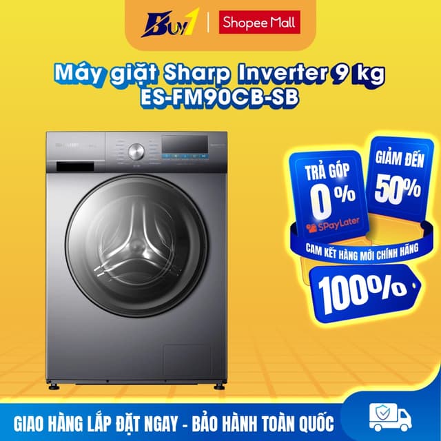 ES-FM90CB-SB - Máy giặt Sharp Inverter 9 kg ES-FM90CB-SB - Hàng chính hãng - Ảnh 5