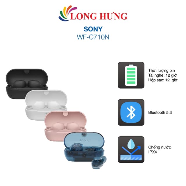 Tai nghe Bluetooth True Wireless Sony WF-C710N - Hàng chính hãng - Ảnh 2