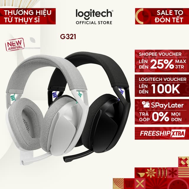 Tai nghe Gaming không dây Bluetooth Logitech G321 LIGHTSPEED - Cần micro 16 kHz, pin 20 giờ - Ảnh 8