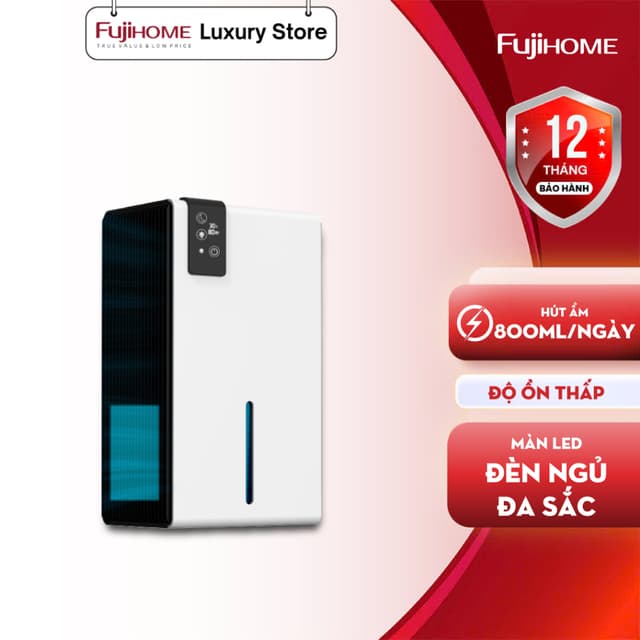 Máy hút ẩm mini FUJIHOME DHP23-MINI công suất hút ẩm 800ml/ ngày, cảnh báo khi bình nước đầy - Ảnh 3