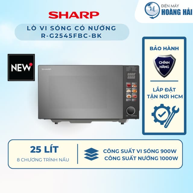 R-G2545FBC-BK | Lò vi sóng có nướng Sharp R-G2545FBC-BK 25 lít - Chính Hãng - Ảnh 4