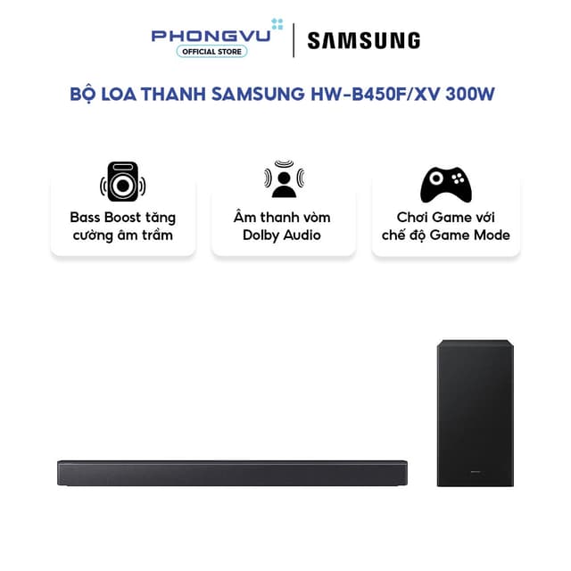 Bộ Loa Thanh Samsung HW-B450F/XV - 300W - 2.1 Ch - Dolby Audio - DTS Virtual:X - Bảo hành 12 tháng - Ảnh 9