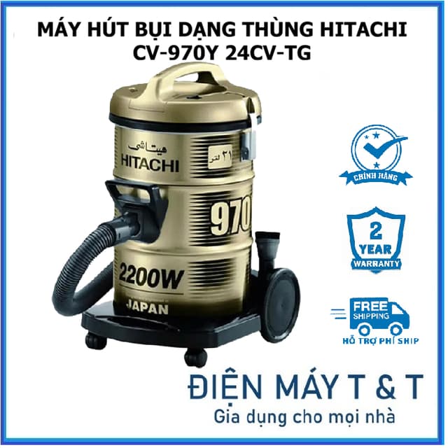 Máy hút bụi công nghiệp Hitachi CV-970Y 24CV TG - Hàng chính hãng bảo hành 2 năm - Ảnh 10