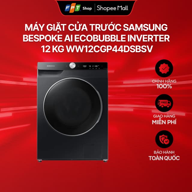 [Chỉ GH tận nơi] Máy giặt cửa trước Samsung BeSpoke AI Ecobubble Inverter 12 Kg WW12CGP44DSBSV - Ảnh 9