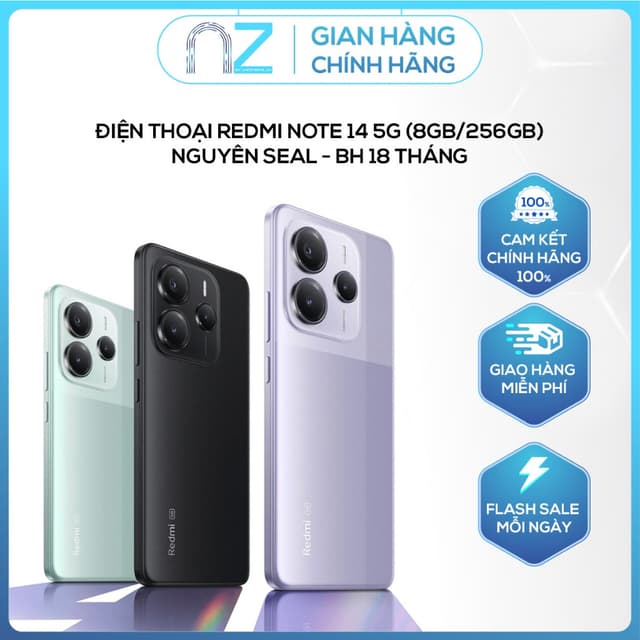 Điện thoại Xiaomi Redmi Note 14 5G (8GB/256GB) - Nguyên Seal - BH 18 tháng - Ảnh 5