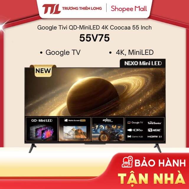 55V75 | 55Y84 | 55Y73 | 55Y73 PRO - Google Tivi QD-Mini LED Coocaa 4K 55 inch 55V75 [FREESHIP HCM] - Ảnh 10