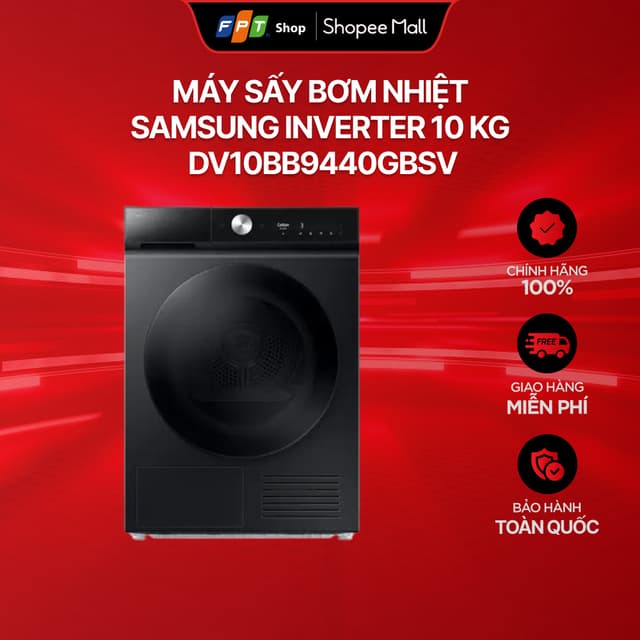 [Chỉ GH tận nơi] Máy sấy bơm nhiệt Samsung Inverter 10 kg DV10BB9440GBSV - Ảnh 8