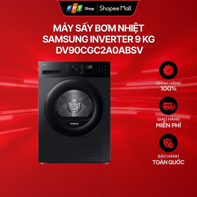 [Chỉ GH tận nơi] Máy sấy bơm nhiệt Samsung Inverter 9 kg DV90CGC2A0ABSV - Ảnh 11