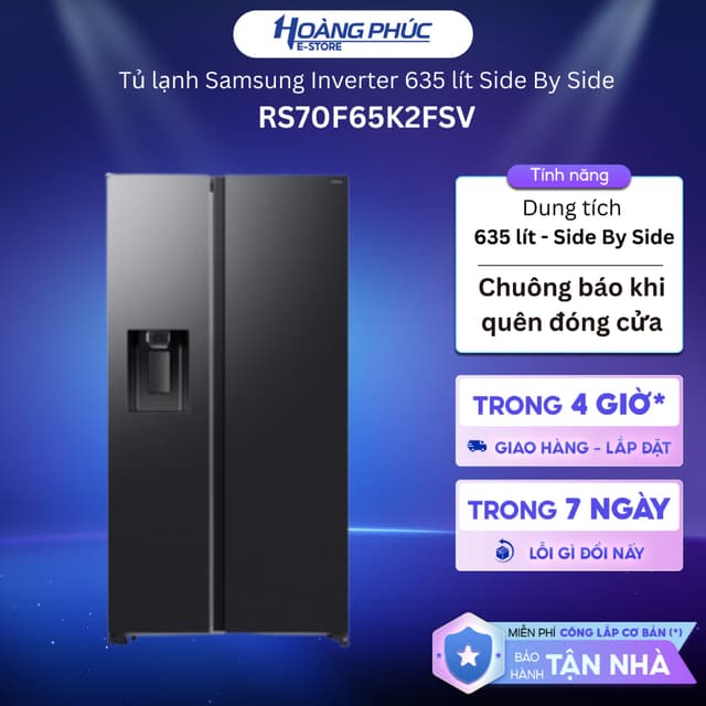Tủ Lạnh Samsung Inverter 635 Lít Side By Side RS70F65K2FSV {Ship HCM 0Đ} - Ảnh 11